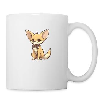 A cute fennec fox wearing a bowtie - Mug - white - Right
