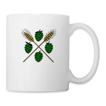 Hopfen und Gerste - Bier - Tasse - Weiß - Rechts