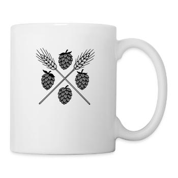 Hopfen und Gerste - Bier - Tasse - Weiß - Rechts