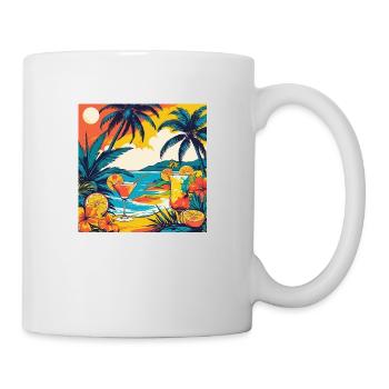 Summer Vibes Only | Tropical Beach T-Shirt - Mug blanc - blanc - Droite
