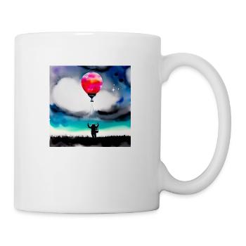 Astronaut in Feld an pinkem Ballon - Tasse - Weiß - Rechts