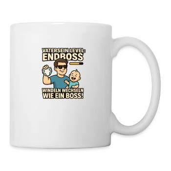 Level: Endboss Windelwechsel-Profi mit Stil - Tasse - Weiß - Rechts