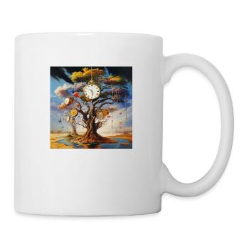 Clocks Tree Time Landscape Surreal - Mug - white - Right