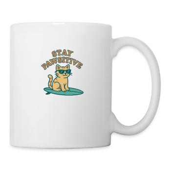 Stay Pawsitive – Cool Cat Vibes - Mug - white - Right