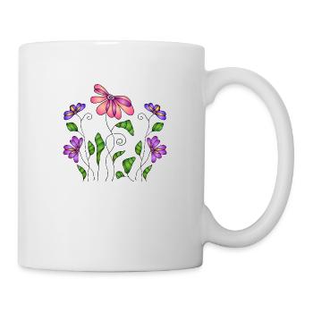 Blumen - Tasse - Weiß - Rechts