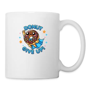 Kawaii Captain Donut Give Up Funny Food Hero - Mug - white - Right