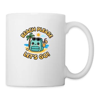 Plage s’il vous plaît, allons-y ! Sac à dos d’été Kawaii - Mug blanc - blanc - Droite