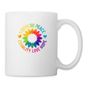 Kindness Peace Equality Love Hope - Mug - white - Right