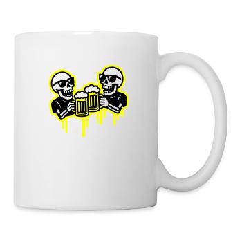 Skelett Party Bier Team - Tasse - Weiß - Rechts