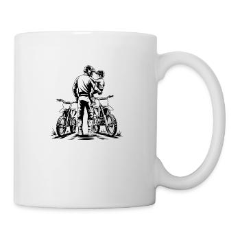 Motocross Vater und Tochter - Tasse - Weiß - Rechts