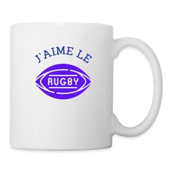 J’aime le rugby : une passion, sport - Mug blanc - blanc - Droite
