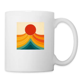 Figurativer Sonnenuntergang am Meer - Tasse - Weiß - Rechts
