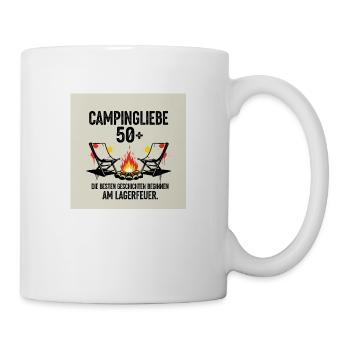 Entdecke unser hochwertiges Camperliebe 50+ Shirt - Tasse - Weiß - Rechts