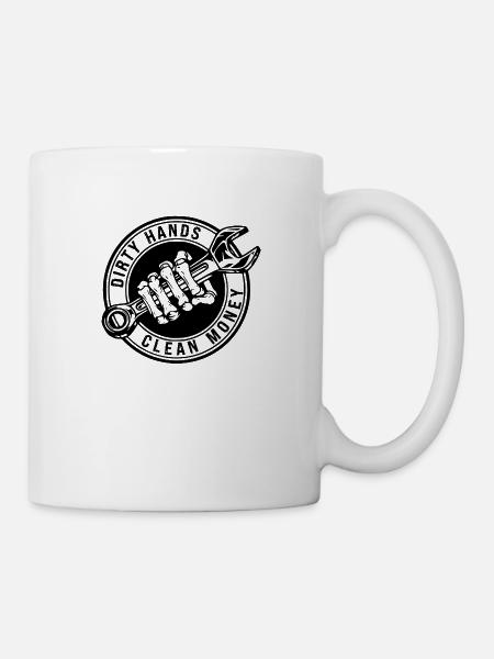 Gesetzlose, Totenkopf-Gangs, Biker, Armeesoldaten - Tasse - Weiß
