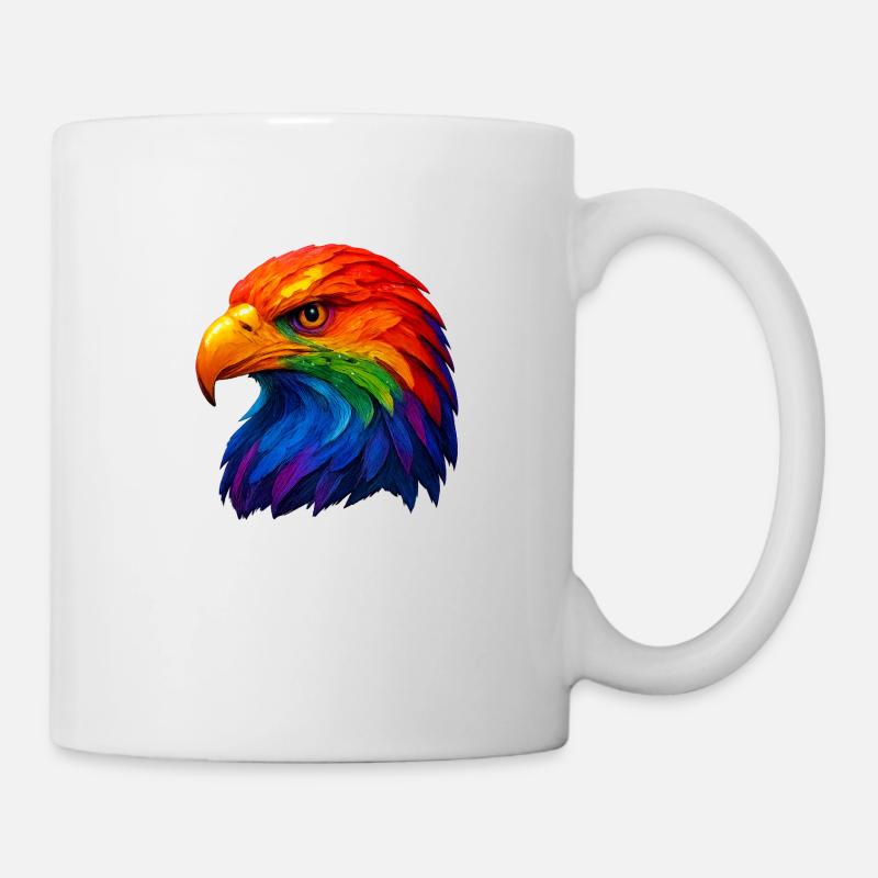 Plume de couleur Tête de pygargue à queue blanche - Mug blanc - blanc