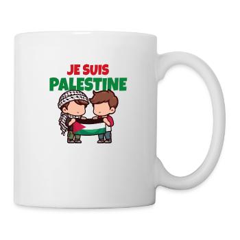 Je suis Palestine. Amis avec drapeau et Keffieh - Mug blanc - blanc - Droite