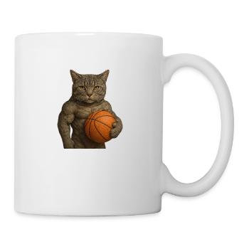 Basketball-Katze – Sportlich, stark und stylisch - Tasse - Weiß - Rechts