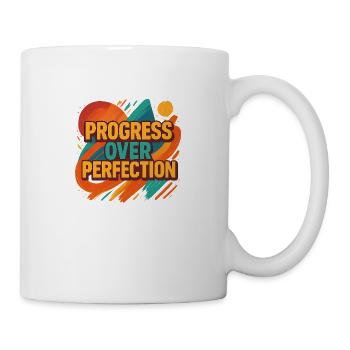 Progress Over Perfection – Motivation - Mug - white - Right