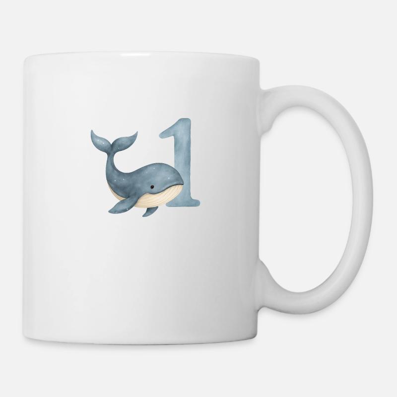 whale birthday / Wal Geburtstag - Tasse - Weiß