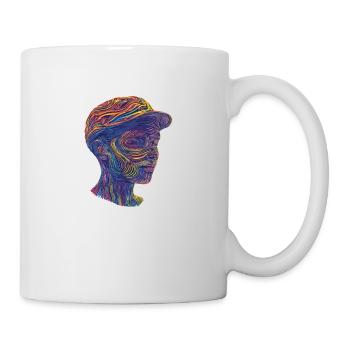 Abstract portrait with colorful lines. - Mug - white - Right