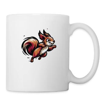 Eichhörnchen auf den Spuren der Erdnüsse - Tasse - Weiß - Rechts