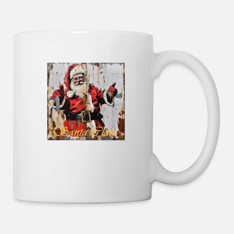 Graffiti Santa Claus Lettering Rust Street Art - Mug - white