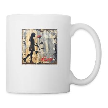 Graffiti LOVE Girl avec Rose Rust Street Art - Mug blanc - blanc - Droite