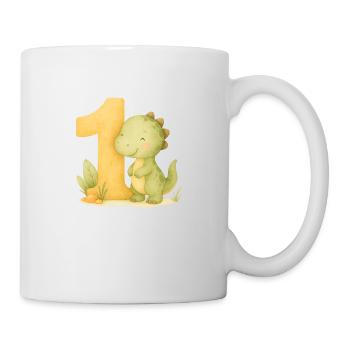 dino birthday / Geburtstag - Tasse - Weiß - Rechts