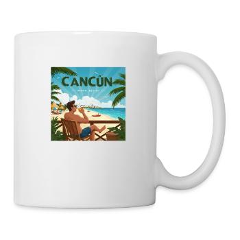 Vacances dans les Caraïbes à Cancun - Mug blanc - blanc - Droite