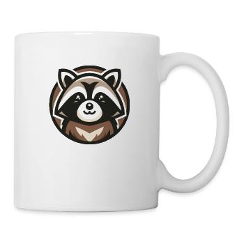 Portrait joyeux de raton laveur - Mug blanc - blanc - Droite
