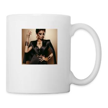 Powerful glamorous woman in a black suit gold - Tasse - Weiß - Rechts