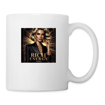 Powerful glamorous woman in a black suit gold - Tasse - Weiß - Rechts