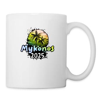 Mykonos 2025 Urlaub Palmen - Tasse - Weiß - Rechts