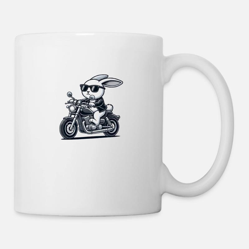 Moto Lapin - Mug blanc - blanc