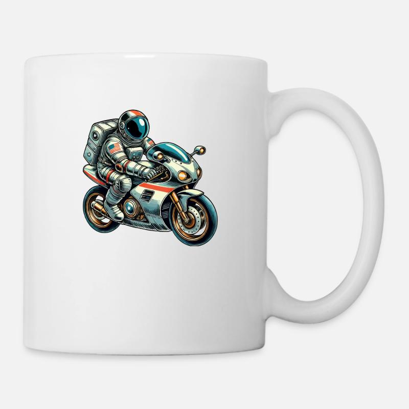 Astronaut Motorrad - Tasse - Weiß
