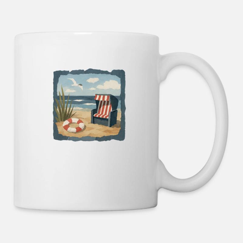 Ostsee Strandcollage fürs richtige Urlaubsfeeling - Tasse - Weiß