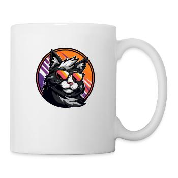 Katze Comic Cool - Tasse - Weiß - Rechts