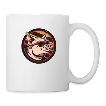 Cochon Bande Dessinée Cool - Mug blanc - blanc - Droite