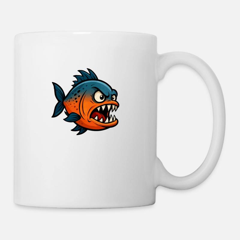 piranha comic - Tasse - Weiß