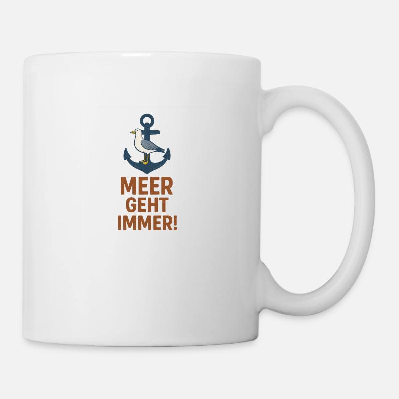 Meerliebe mit Anker & Möwe - Tasse - Weiß