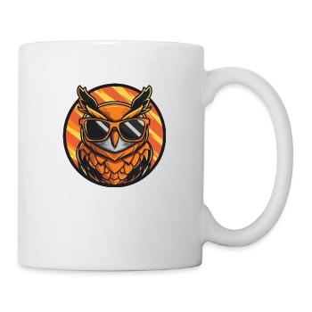 Eule Comic Cool - Tasse - Weiß - Rechts