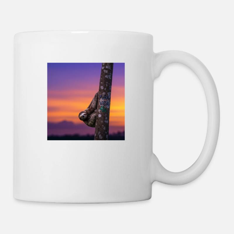 Sloth Wanderer Pura Vida - Mug - white