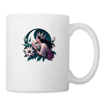 Queen of the Night–Woman Smelling Flower - Mug - white - Right