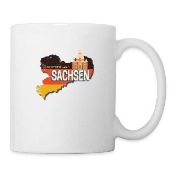 Saxony Germany Retro State Map - Mug - white - Right