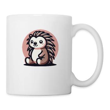 Hedgehog pink background - Mug - white - Right