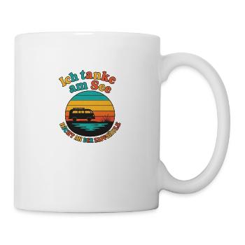 Camping Spruch – Ich tanke am See - Tasse - Weiß - Rechts