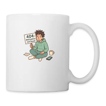 404: Motivation not found. - Tasse - Weiß - Rechts