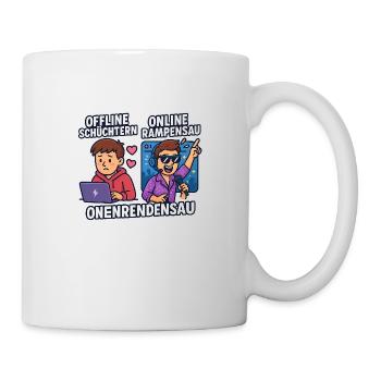 Offline schüchtern, online Rampensau - Tasse - Weiß - Rechts