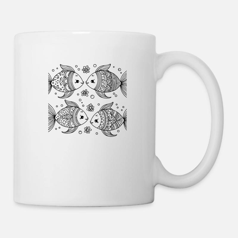 Fisch mit Haltung – Cool und stachelig - Tasse - Weiß