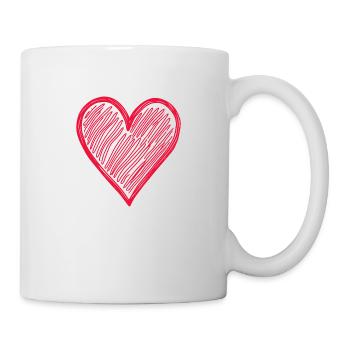Sweet Coeur Dessiné à la Main - Mug blanc - blanc - Droite